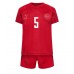 Cheap Denmark Joakim Maehle #5 Home Football Kit Children World Cup 2022 Short Sleeve (+ pants)